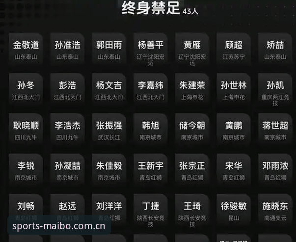 迈博体育官网入口 足坛禁足名单vs道德底线:迈博体育官网入口带你直击中国足球反腐风暴